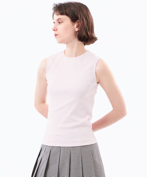 MACKINTOSH PHILOSOPHY（ﾏｯｷﾝﾄｯｼｭ ﾌｨﾛｿﾌｨｰ）の「マイクロリブタンクトップ（Tシャツ/カットソー・レディース・オフホワイト/ダークネイビー/ピンク系その他2・38）」の3枚目の写真
