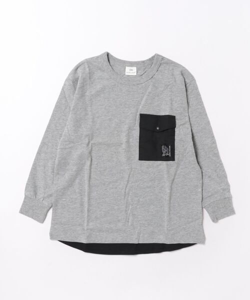 FARM(ファーム)の「スソレイヤードロンT(Tシャツ/カットソー・キッズ・ブラック/グレー・130cm/140cm/150cm/160cm)」の1枚目の写真