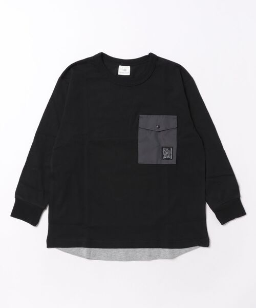 FARM(ファーム)の「スソレイヤードロンT(Tシャツ/カットソー・キッズ・ブラック/グレー・130cm/140cm/150cm/160cm)」の2枚目の写真