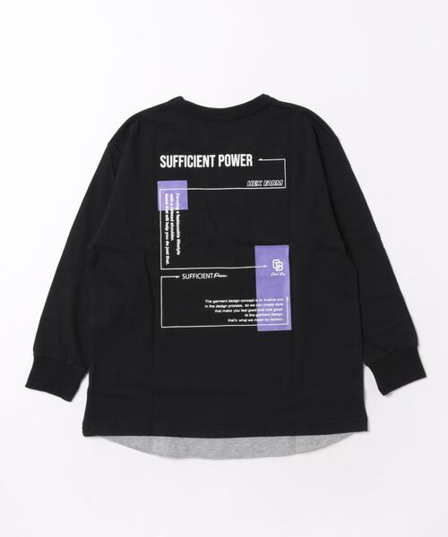 FARM(ファーム)の「スソレイヤードロンT(Tシャツ/カットソー・キッズ・ブラック/グレー・130cm/140cm/150cm/160cm)」の3枚目の写真