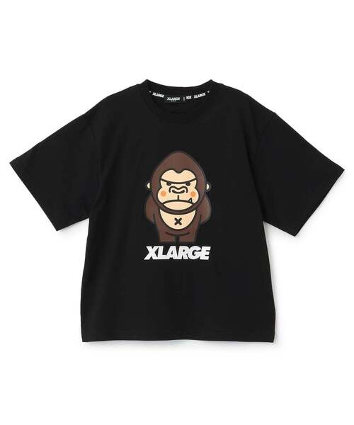 XLARGE KIDS(エクストララージキッズ)の「バックスタイルファニーゴリラ半袖Tシャツ(Tシャツ/カットソー・キッズ・ホワイト/ブラック・120cm/140cm/110cm/90cm/100cm/130cm)」の1枚目の写真