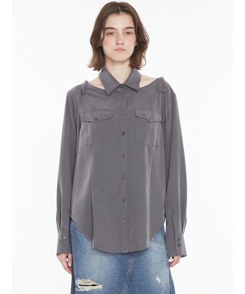 SORIN（ソリン　）の「Cargo Pocket Shirt / カーゴポケットシャツ（シャツ/ブラウス・レディース・チェック/オフホワイト/ダークグレー・38）」の2枚目の写真