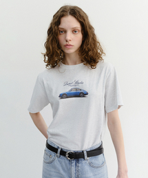 UNISEX SUMMER HOLIDAY CAR T-SHIRT_UDTS6B143_LIGHT MELANGE GREY