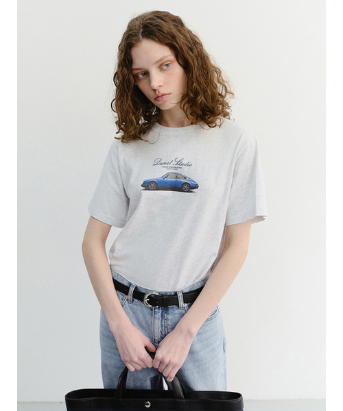 DUNST(ダンスト)の「UNISEX SUMMER HOLIDAY CAR T-SHIRT_UDTS6B143_LIGHT MELANGE GREY(Tシャツ/カットソー・レディース・ライトグレー・XX-LARGE/LARGE/MEDIUM/X-LARGE)」の2枚目の写真