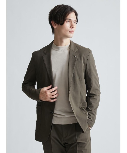 AOURE(アウール)の「VINTAGE NYLON SETUP JACKET(テーラードジャケット・メンズ・ライトベージュ/チャコールグレー/カーキ・MEDIUM/LARGE)」の3枚目の写真