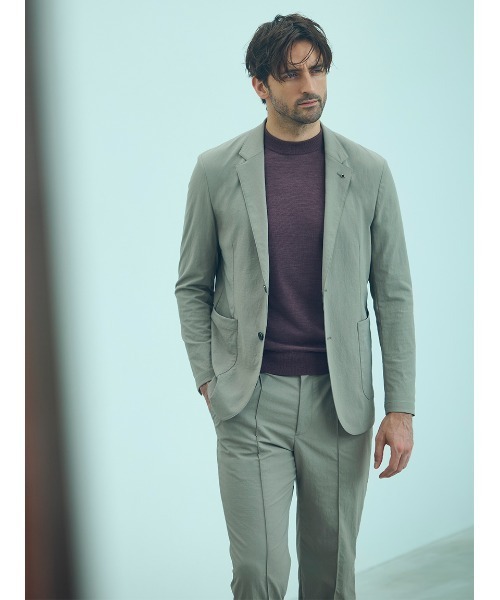 AOURE(アウール)の「VINTAGE NYLON SETUP JACKET(テーラードジャケット・メンズ・ライトベージュ/チャコールグレー/カーキ・MEDIUM/LARGE)」の2枚目の写真