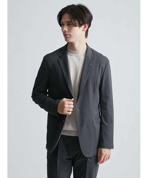 AOURE(アウール)の「VINTAGE NYLON SETUP JACKET(テーラードジャケット・メンズ・ライトベージュ/チャコールグレー/カーキ・MEDIUM/LARGE)」の1枚目の写真