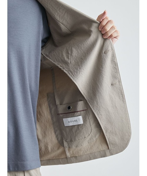 AOURE(アウール)の「VINTAGE NYLON SETUP JACKET(テーラードジャケット・メンズ・ライトベージュ/チャコールグレー/カーキ・MEDIUM/LARGE)」の21枚目の写真