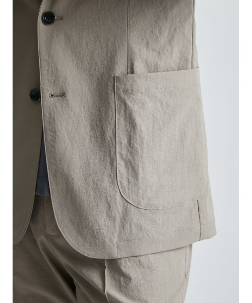 AOURE(アウール)の「VINTAGE NYLON SETUP JACKET(テーラードジャケット・メンズ・ライトベージュ/チャコールグレー/カーキ・MEDIUM/LARGE)」の19枚目の写真
