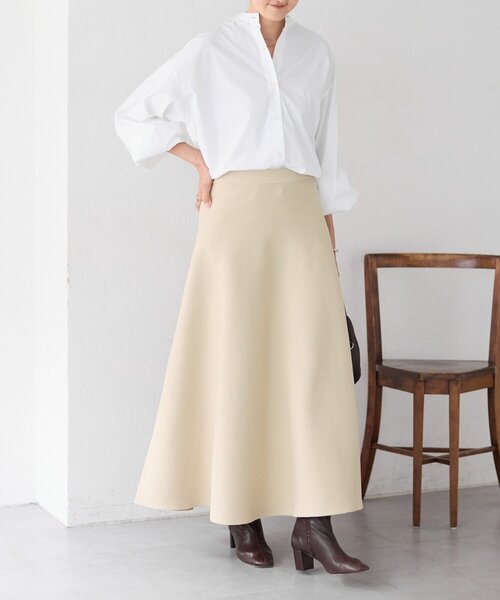 BEARDSLEY(ビアズリー)の「ニットフレアースカート【セットアップ】(スカート・レディース・ベージュ/ブラック・0/1)」の20枚目の写真