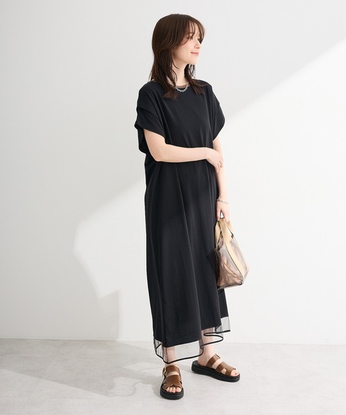Green Parks(グリーンパークス)の「【適ON】持続冷感チュールワンピース(ワンピース・レディース・ブラック/チャコールグレー・FREE)」の10枚目の写真
