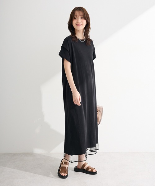 Green Parks(グリーンパークス)の「【適ON】持続冷感チュールワンピース(ワンピース・レディース・ブラック/チャコールグレー・FREE)」の11枚目の写真