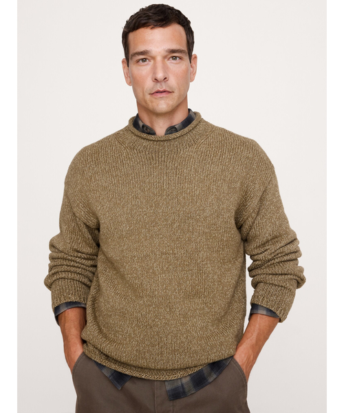 Banana Republic（バナナリパブリック）の「コットン ロールネック セーター（ニット/セーター・メンズ・ネイビー/オリーブ・L/XL/S/M）」の4枚目の写真