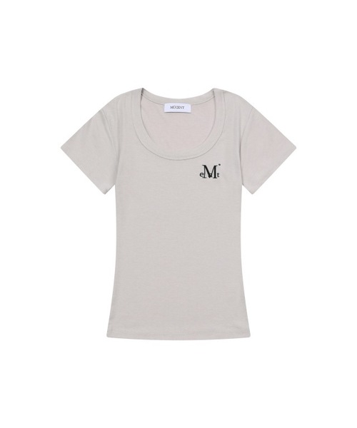 MUCENT(ムセント)の「フェリングミディラウンドネック半袖ティー(6色)(Tシャツ/カットソー・レディース・ブラック/ピンク/ベージュ/グレー/チャコール/ホワイト・FREE)」の5枚目の写真