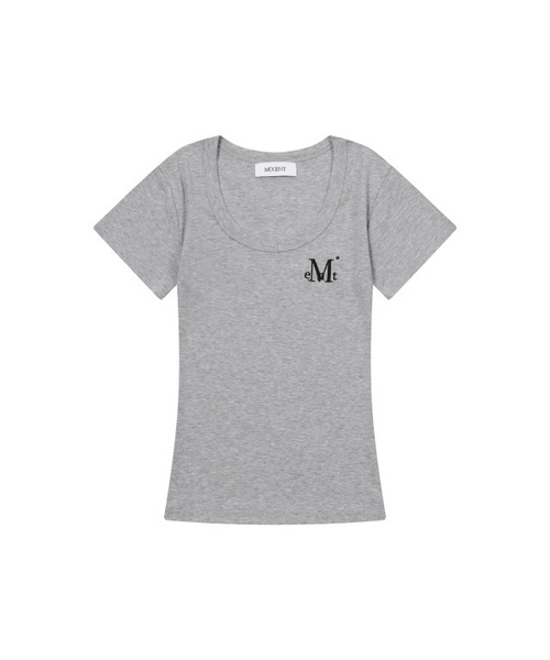 MUCENT(ムセント)の「フェリングミディラウンドネック半袖ティー(6色)(Tシャツ/カットソー・レディース・ブラック/ピンク/ベージュ/グレー/チャコール/ホワイト・FREE)」の3枚目の写真