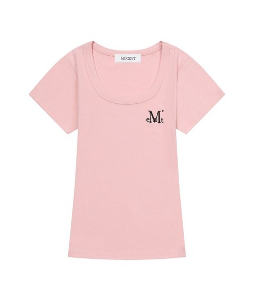 MUCENT(ムセント)の「フェリングミディラウンドネック半袖ティー(6色)(Tシャツ/カットソー・レディース・ブラック/ピンク/ベージュ/グレー/チャコール/ホワイト・FREE)」の6枚目の写真