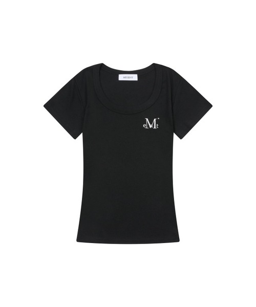 MUCENT(ムセント)の「フェリングミディラウンドネック半袖ティー(6色)(Tシャツ/カットソー・レディース・ブラック/ピンク/ベージュ/グレー/チャコール/ホワイト・FREE)」の1枚目の写真