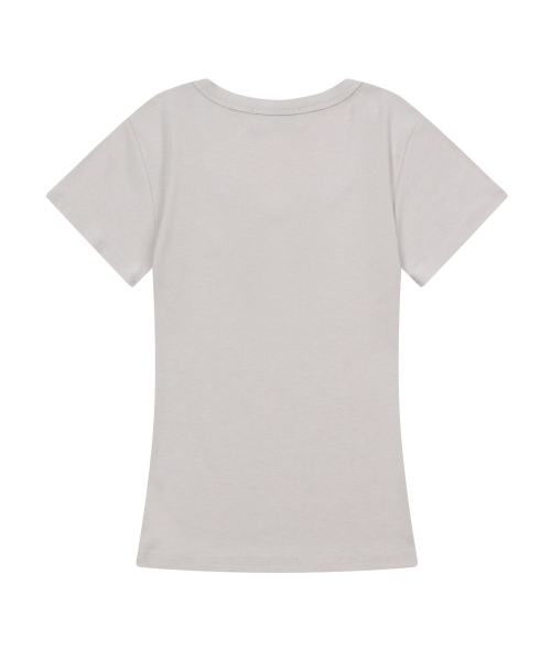 MUCENT(ムセント)の「フェリングミディラウンドネック半袖ティー(6色)(Tシャツ/カットソー・レディース・ブラック/ピンク/ベージュ/グレー/チャコール/ホワイト・FREE)」の7枚目の写真