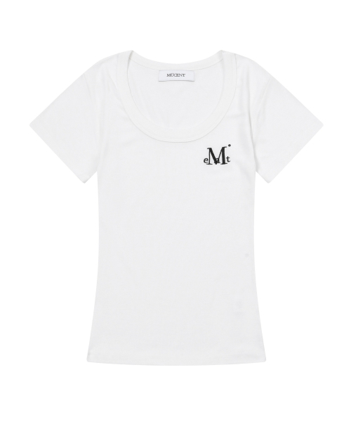 MUCENT(ムセント)の「フェリングミディラウンドネック半袖ティー(6色)(Tシャツ/カットソー・レディース・ブラック/ピンク/ベージュ/グレー/チャコール/ホワイト・FREE)」の10枚目の写真