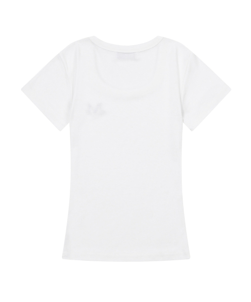 MUCENT(ムセント)の「フェリングミディラウンドネック半袖ティー(6色)(Tシャツ/カットソー・レディース・ブラック/ピンク/ベージュ/グレー/チャコール/ホワイト・FREE)」の11枚目の写真