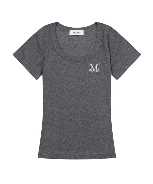 MUCENT(ムセント)の「フェリングミディラウンドネック半袖ティー(6色)(Tシャツ/カットソー・レディース・ブラック/ピンク/ベージュ/グレー/チャコール/ホワイト・FREE)」の14枚目の写真