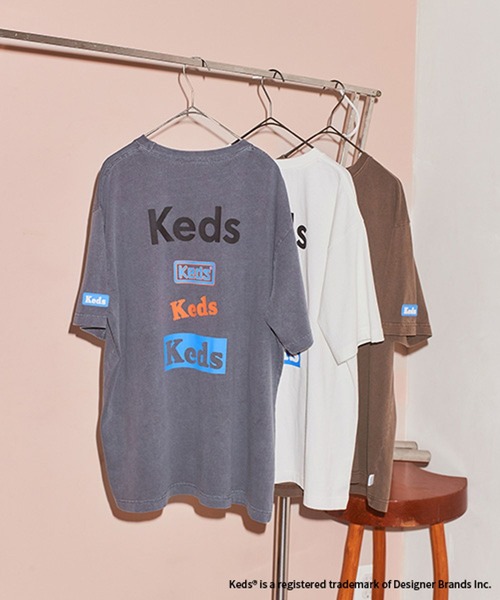studio CLIP(スタディオクリップ)の「【Keds】ロゴピグメントTシャツ(Tシャツ/カットソー・レディース・グレー/ホワイト/ブラウン・FREE)」の7枚目の写真