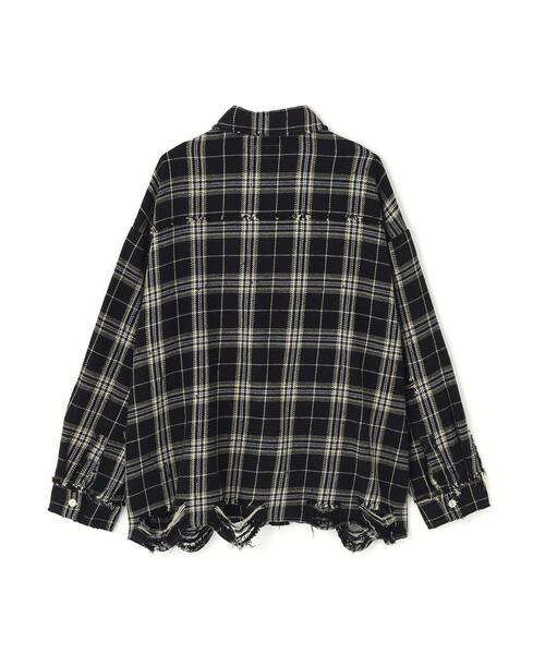 DANKE SCHON(ダンケシェーン)の「【WEB&DEPOT限定】DankeSchon/ダンケシェーン/FLANNEL DAMAGE SHIRTS(シャツ/ブラウス・レディース・ブラック/ベージュ/グレー/レッド・L/M)」の8枚目の写真
