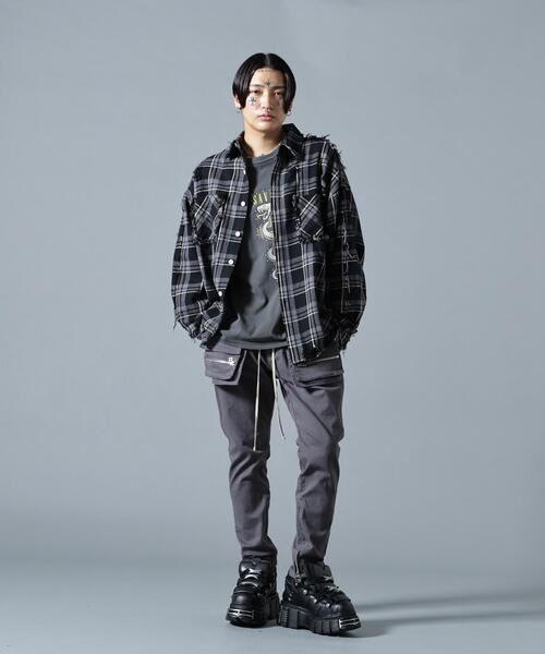 DANKE SCHON(ダンケシェーン)の「【WEB&DEPOT限定】DankeSchon/ダンケシェーン/FLANNEL DAMAGE SHIRTS(シャツ/ブラウス・レディース・ブラック/ベージュ/グレー/レッド・L/M)」の10枚目の写真