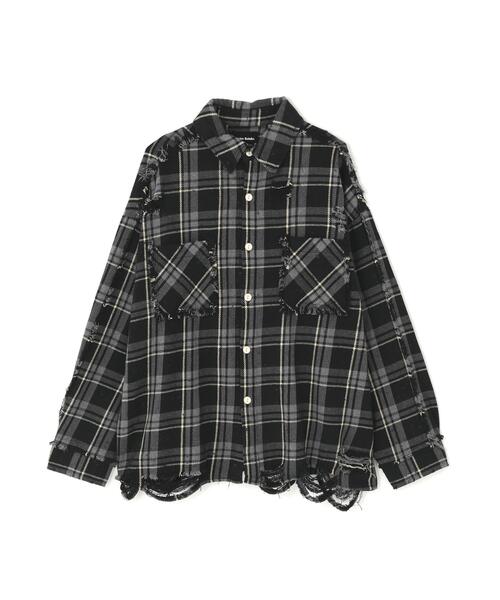DANKE SCHON(ダンケシェーン)の「【WEB&DEPOT限定】DankeSchon/ダンケシェーン/FLANNEL DAMAGE SHIRTS(シャツ/ブラウス・レディース・ブラック/ベージュ/グレー/レッド・L/M)」の11枚目の写真