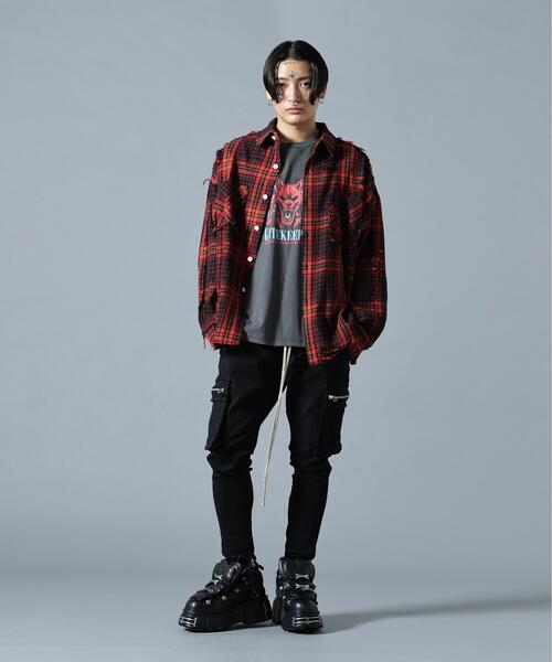 DANKE SCHON(ダンケシェーン)の「【WEB&DEPOT限定】DankeSchon/ダンケシェーン/FLANNEL DAMAGE SHIRTS(シャツ/ブラウス・レディース・ブラック/ベージュ/グレー/レッド・L/M)」の22枚目の写真