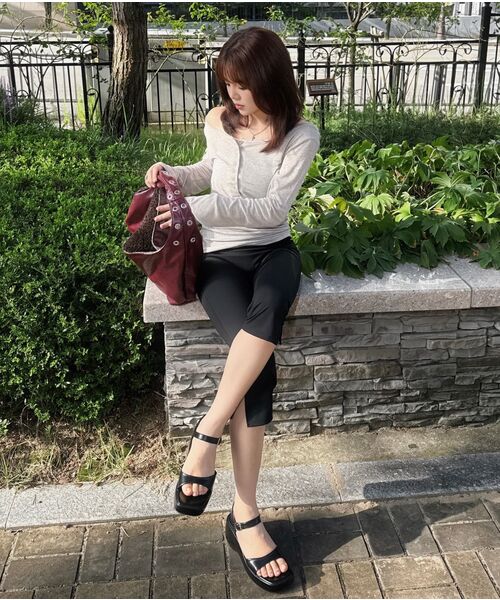 DIFFERSHOE（ディファーシュー）の「レビアサンダル7CM[ブラック]（サンダル・レディース・ブラック・23cm/23.5cm/24cm/24.5cm/25cm/22.5cm）」の7枚目の写真