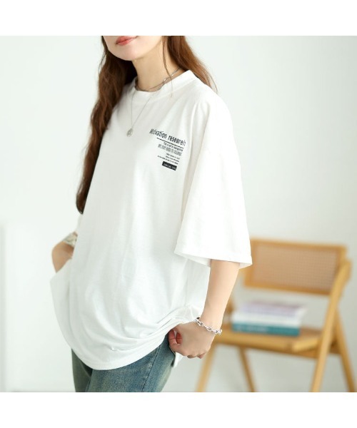GOLDJAPAN(ゴールドジャパン)の「バックロゴオーバーサイズTシャツ【大きいサイズ対応】(シャツ/ブラウス・レディース・ホワイト/ブルー・LL/3L/4L)」の14枚目の写真