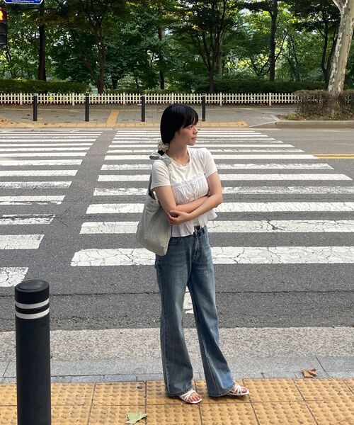 MUSINSA STANDARD WOMAN（ムシンサスタンダードウーマン）の「ウィメンズエッセンシャルルーズストレートデニムパンツ[ライトインディゴ]（デニムパンツ・レディース・その他・30/23/32/24/25/26/27/28/29）」の7枚目の写真