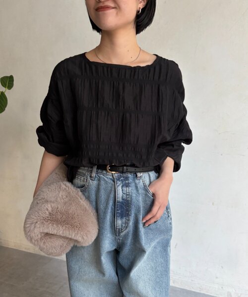 Jena espace merveilleux（ジェナ　エスパスメルヴェイユ）の「シャーリングバルーンブラウス（シャツ/ブラウス・レディース・ブラウン/ブラック・FREE）」の18枚目の写真