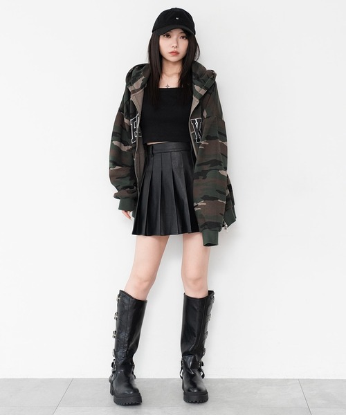 WEGO（ウィゴー）の「WEGO/【26年秋冬新作】PUプリーツスカパン（スカート・レディース・ブラック/ブラウン・SMALL/MEDIUM/X-SMALL）」の13枚目の写真