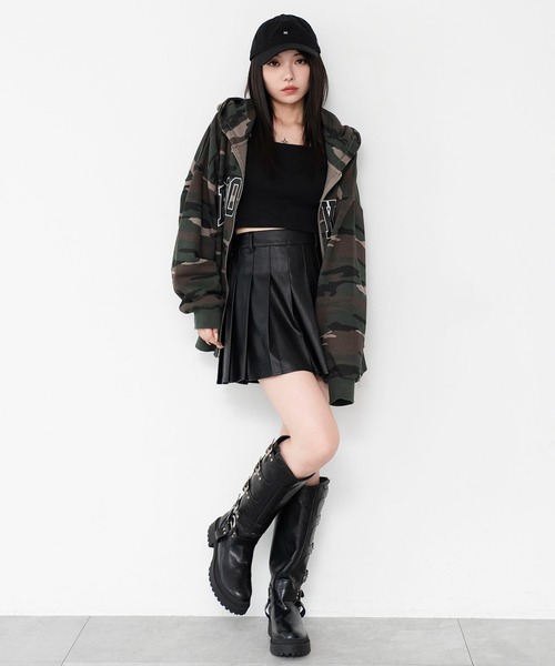 WEGO（ウィゴー）の「WEGO/【26年秋冬新作】PUプリーツスカパン（スカート・レディース・ブラック/ブラウン・SMALL/MEDIUM/X-SMALL）」の6枚目の写真