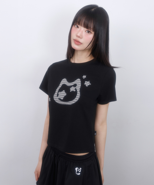 LMR（エルエムアール）の「キャットシンボルアプリケ半袖TシャツBLACK（Tシャツ/カットソー・レディース・ブラック・MEDIUM/SMALL）」の3枚目の写真