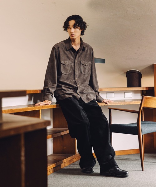 Bleme(ブレム)の「ドレープ スエードライクシャツ(シャツ/ブラウス・メンズ・チャコールグレー/ブラウン・XL/L/M/S)」の10枚目の写真