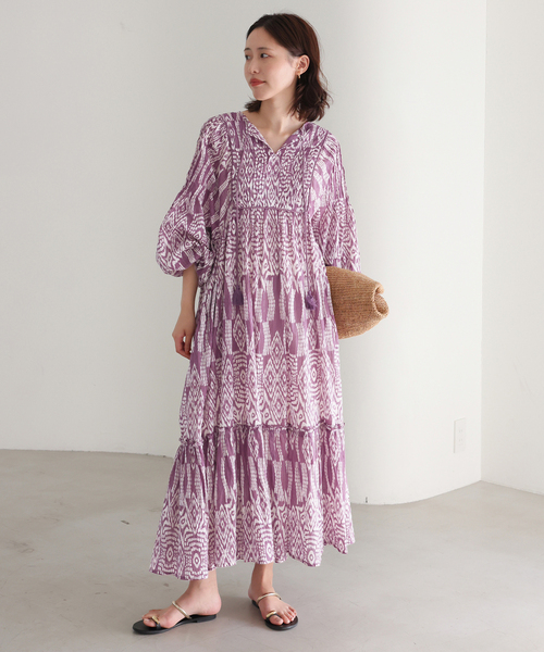 SLOBE IENA(スローブイエナ)の「《追加》India Ikat ワンピース(ワンピース・レディース・ラベンダー・FREE)」の20枚目の写真