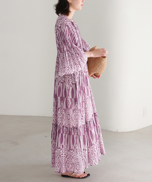 SLOBE IENA(スローブイエナ)の「《追加》India Ikat ワンピース(ワンピース・レディース・ラベンダー・FREE)」の22枚目の写真