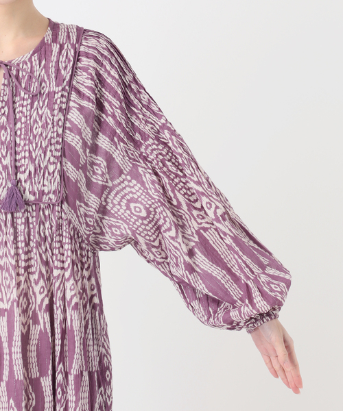 SLOBE IENA(スローブイエナ)の「《追加》India Ikat ワンピース(ワンピース・レディース・ラベンダー・FREE)」の2枚目の写真