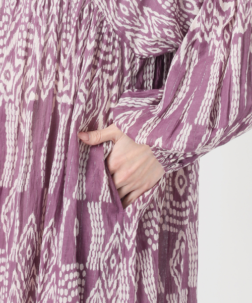 SLOBE IENA(スローブイエナ)の「《追加》India Ikat ワンピース(ワンピース・レディース・ラベンダー・FREE)」の3枚目の写真