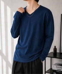【Bls】 【ZM】【Bling Leads】シンプルV/N ロンTEE(BL)