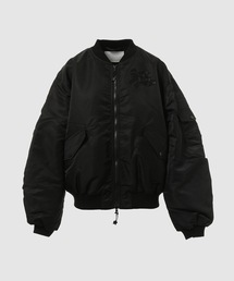 BOMBER JACKET WITH DRAPED BACK BOW