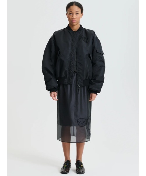 CECILIE BAHNSEN（セシリー バンセン）の「BOMBER JACKET WITH DRAPED BACK BOW（その他アウター・レディース・ブラック・6）」の3枚目の写真