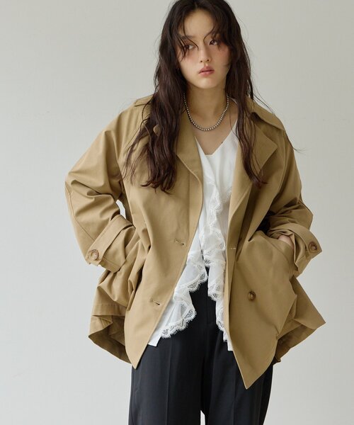 DISCOAT(ディスコート)の「【Noka】ミドルトレンチコート《WEB限定》(トレンチコート・レディース・ネイビー/ベージュ/カーキ・FREE)」の7枚目の写真