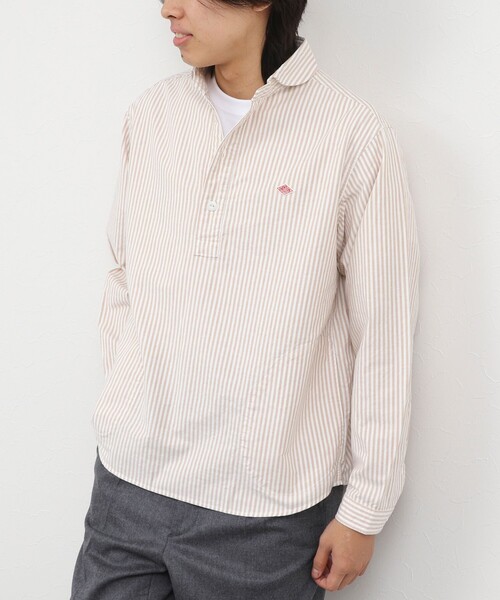 DANTON（ダントン）の「【DANTON/ダントン】ROUND COLLAR P/O SHIRT（DT-B0282 OXP）（シャツ/ブラウス・メンズ・ブラック系その他/ベージュ系その他・38/40/42/44）」の3枚目の写真