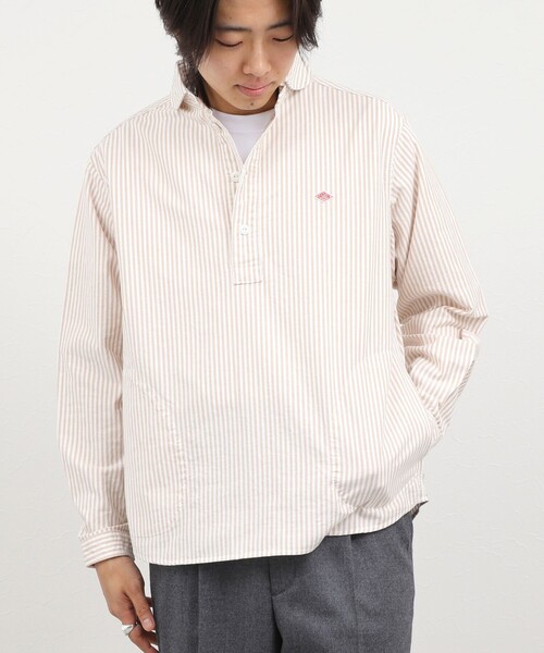 DANTON（ダントン）の「【DANTON/ダントン】ROUND COLLAR P/O SHIRT（DT-B0282 OXP）（シャツ/ブラウス・メンズ・ブラック系その他/ベージュ系その他・38/40/42/44）」の4枚目の写真