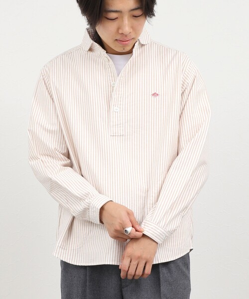DANTON（ダントン）の「【DANTON/ダントン】ROUND COLLAR P/O SHIRT（DT-B0282 OXP）（シャツ/ブラウス・メンズ・ブラック系その他/ベージュ系その他・38/40/42/44）」の5枚目の写真