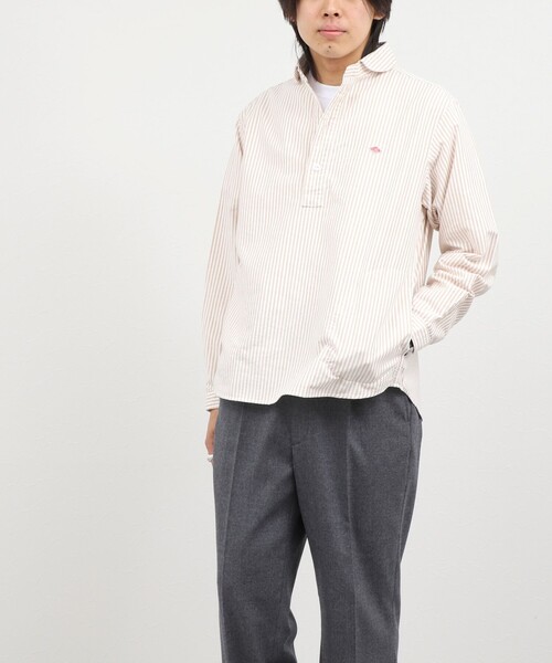 DANTON（ダントン）の「【DANTON/ダントン】ROUND COLLAR P/O SHIRT（DT-B0282 OXP）（シャツ/ブラウス・メンズ・ブラック系その他/ベージュ系その他・38/40/42/44）」の6枚目の写真